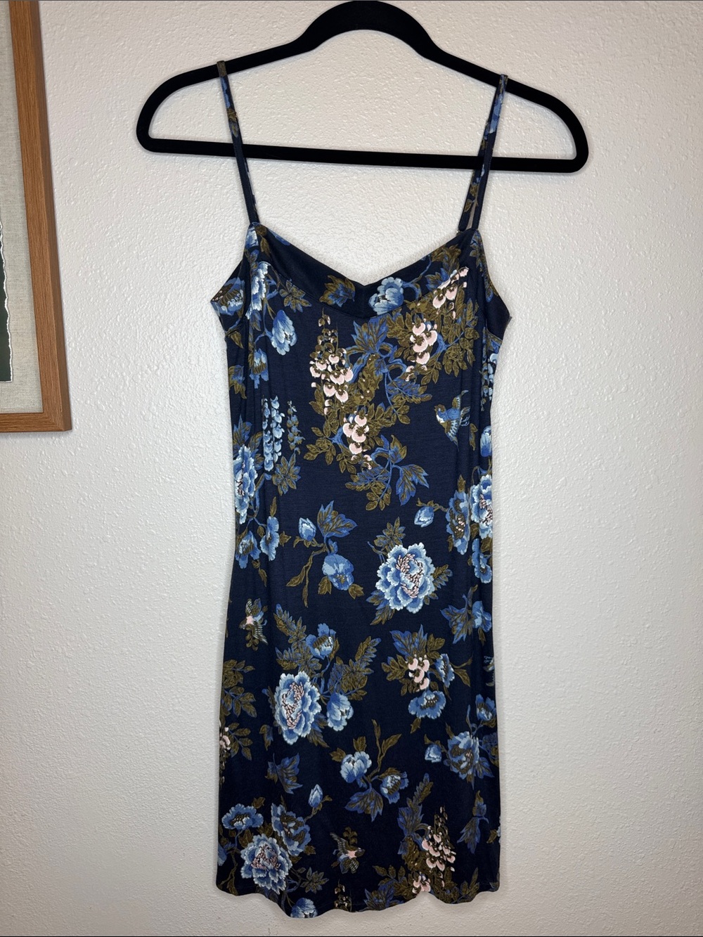 HANRO‎ Floral Slip Sleep Gown Nightdress Blue Floral Print XS Luxury Loungewear